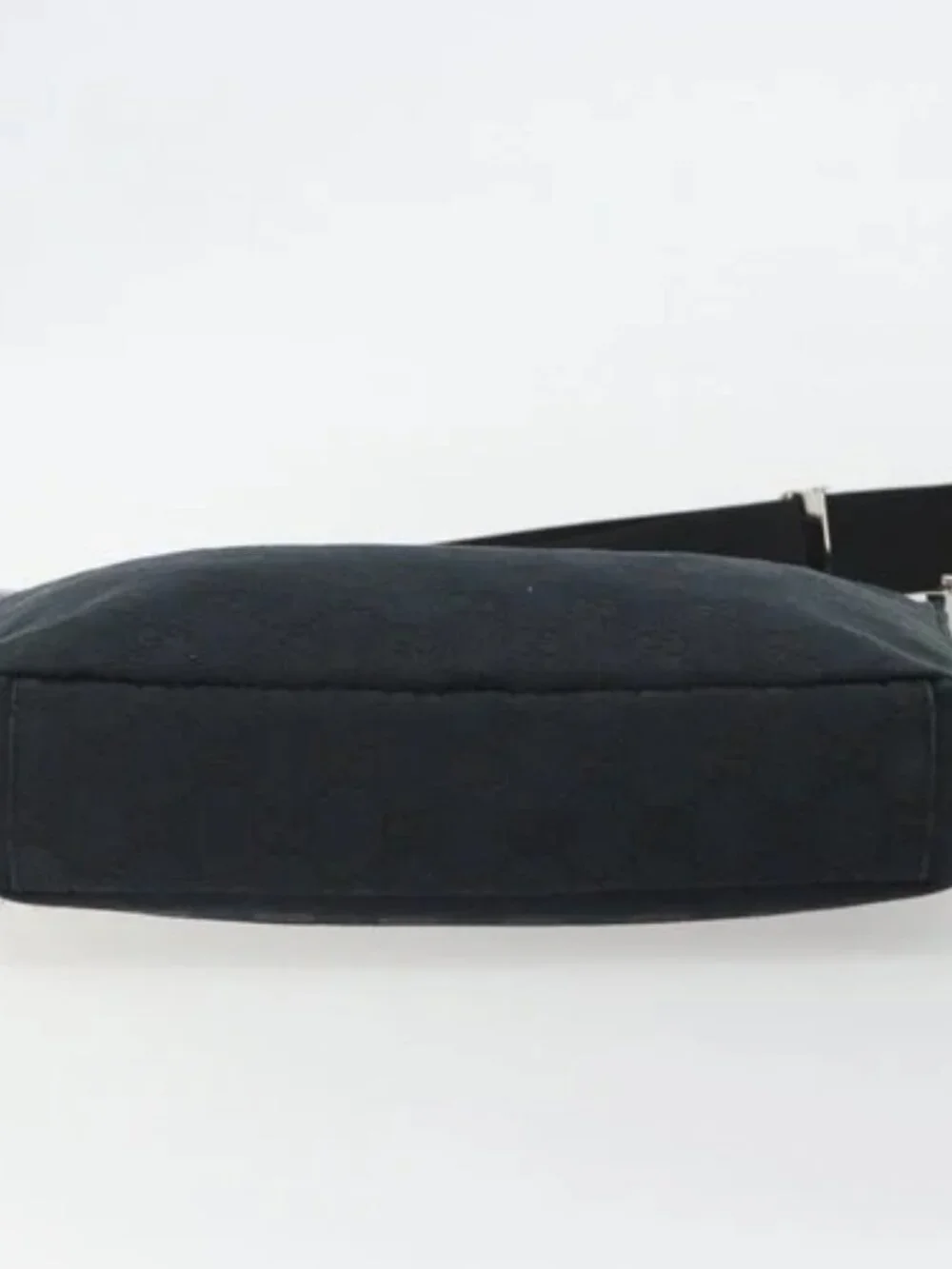 GUCCI GG Canvas Shoulder Bag Black Silver 019 0433 3444 Auth ka4995